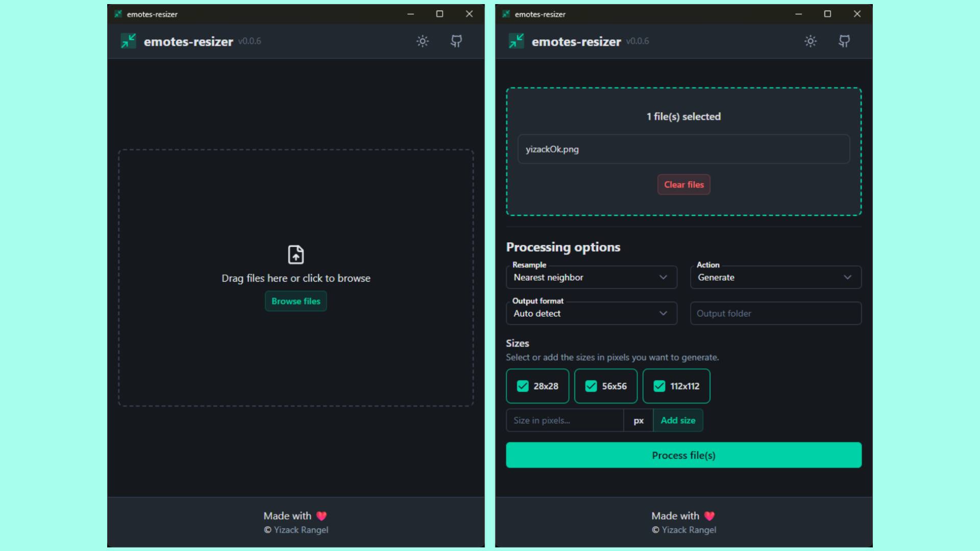 Desktop app screenshots